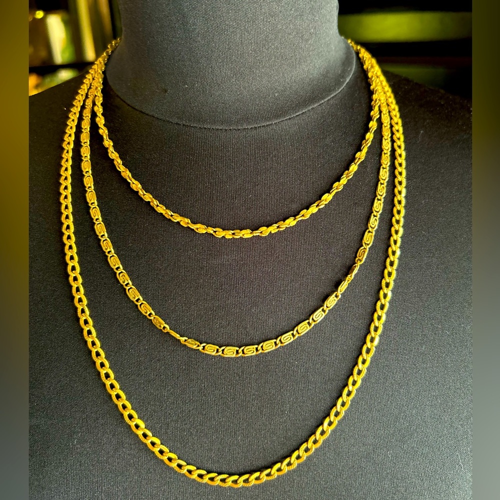 Vintage 50’s Signed Miriam Haskell 3 Chain Necklace Good Vintage Condition